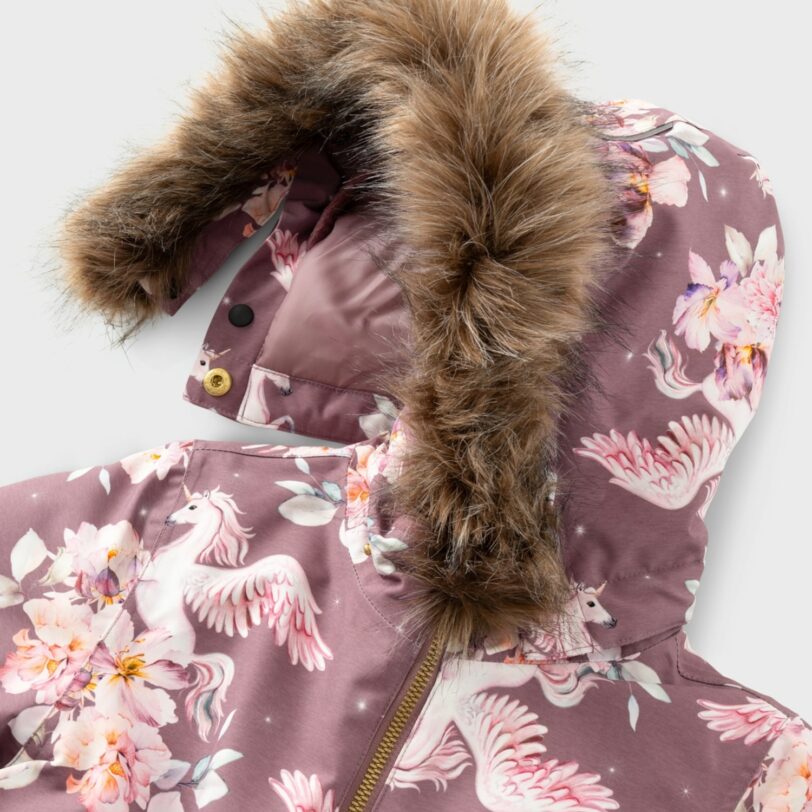 Original NAME IT Salopetă 'NMFSnow10'  verde pastel / mauve / rosé