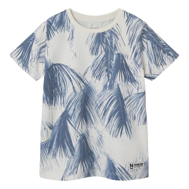 NAME IT Tricou 'FILES'  crem / bleumarin