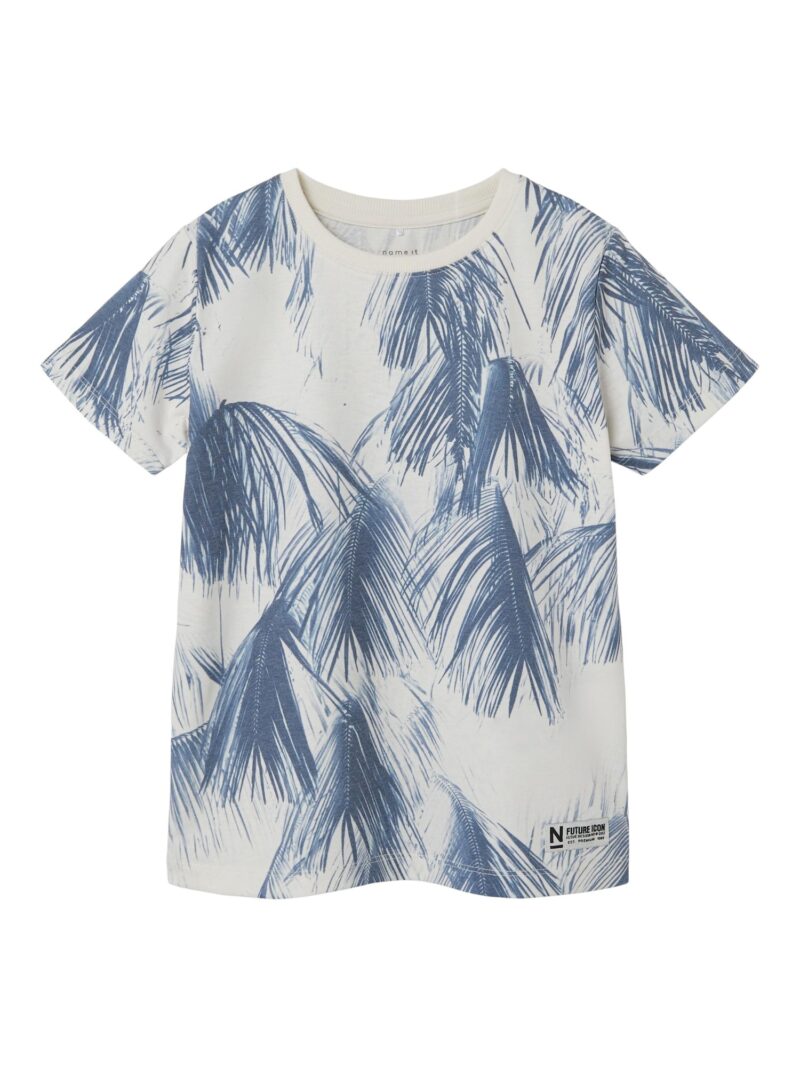 NAME IT Tricou 'FILES'  crem / bleumarin