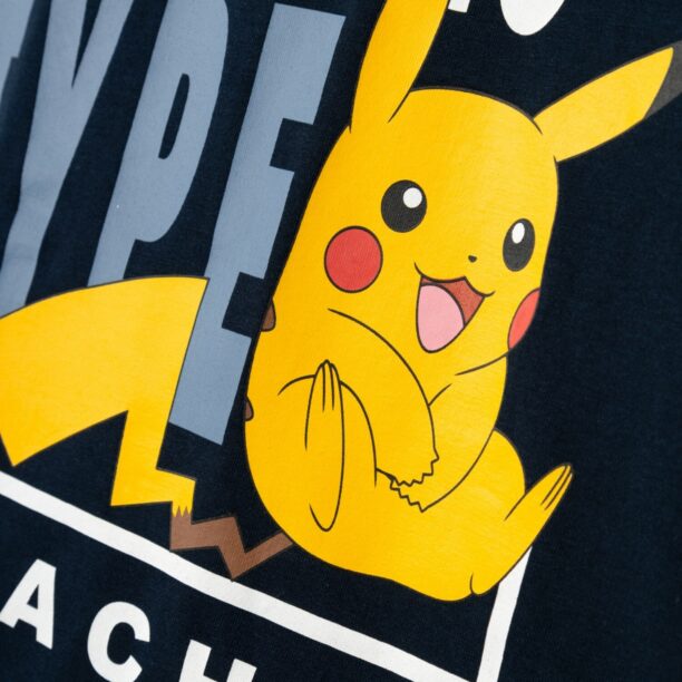 NAME IT Tricou 'JEMIL POKEMON'  albastru fumuriu / albastru închis / galben / alb preţ