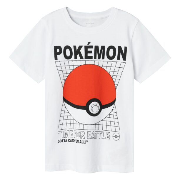 NAME IT Tricou 'MANIANDER POKEMON'  roșu orange / negru / alb murdar