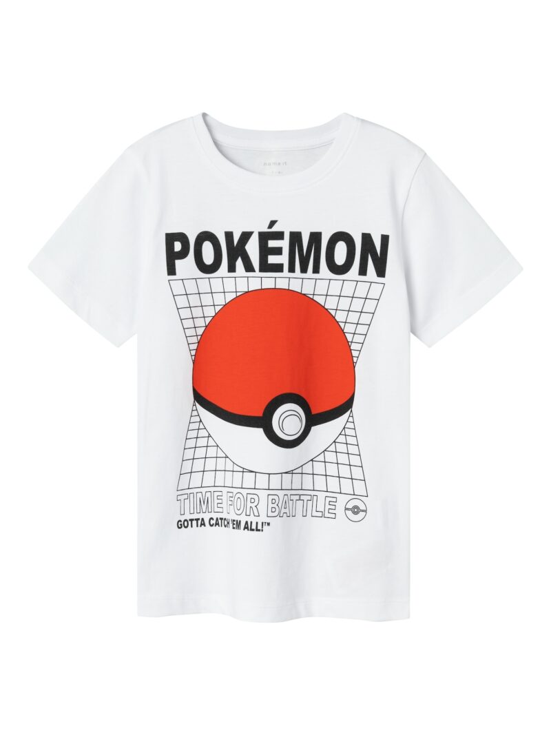 NAME IT Tricou 'MANIANDER POKEMON'  roșu orange / negru / alb murdar