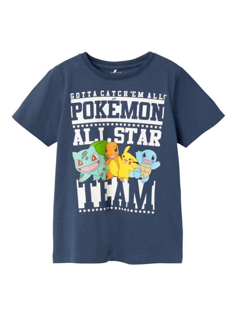 NAME IT Tricou 'NKMJust Pokemon'  safir / mai multe culori