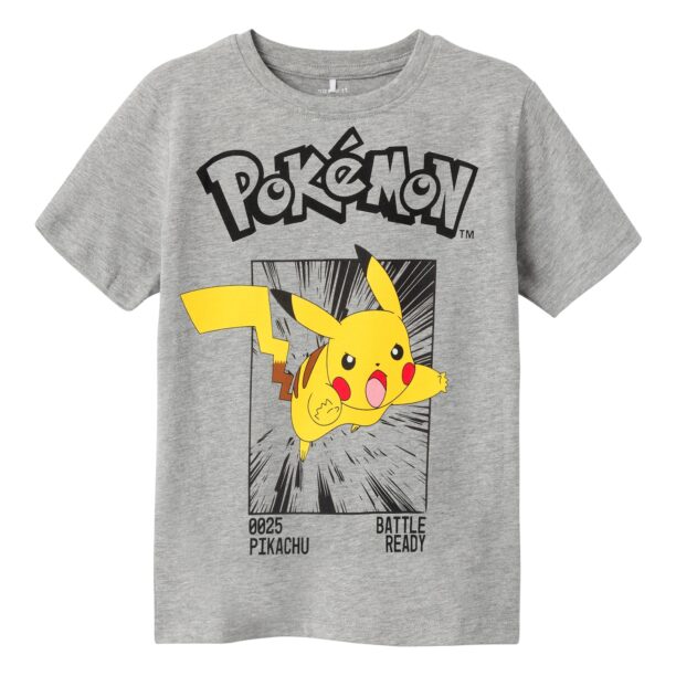 NAME IT Tricou 'Noisi Pokemon'  galben / gri amestecat / negru