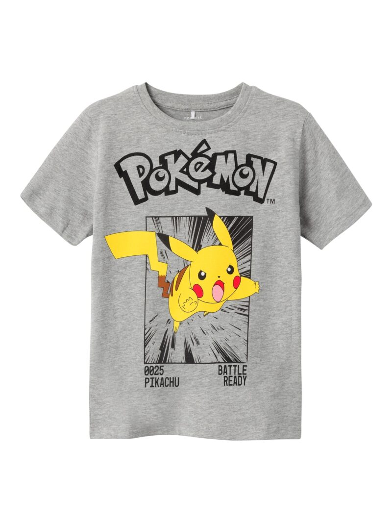 NAME IT Tricou 'Noisi Pokemon'  galben / gri amestecat / negru