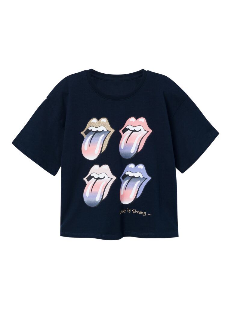 NAME IT Tricou 'The Rolling Stone'  albastru închis / mov deschis / roz deschis / alb