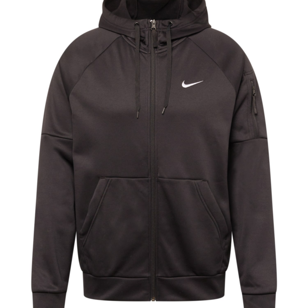 NIKE Bluză cu fermoar sport  negru / alb