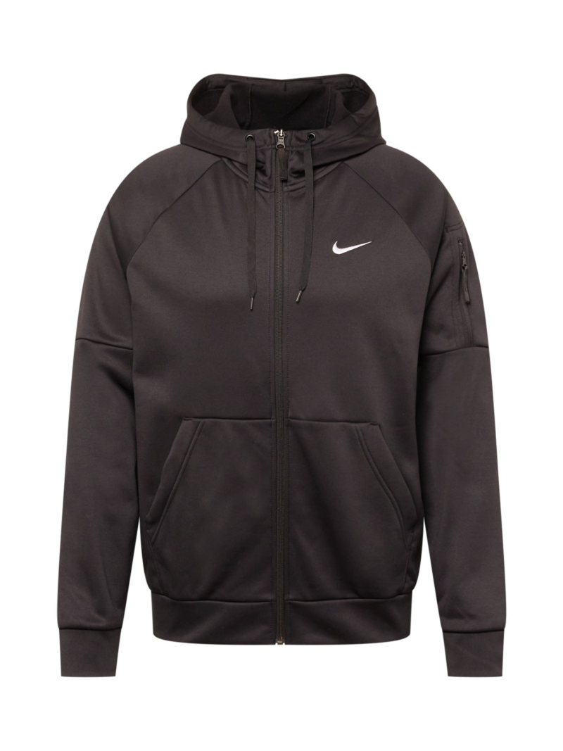 NIKE Bluză cu fermoar sport  negru / alb