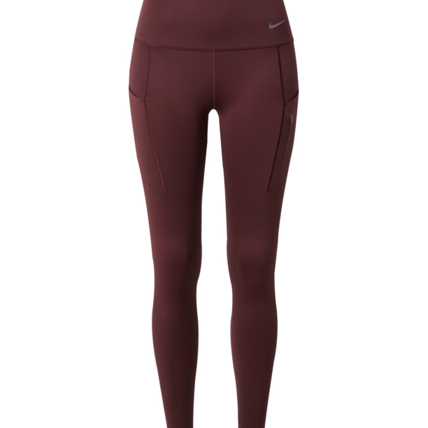 NIKE Pantaloni sport  gri / roșu burgundy