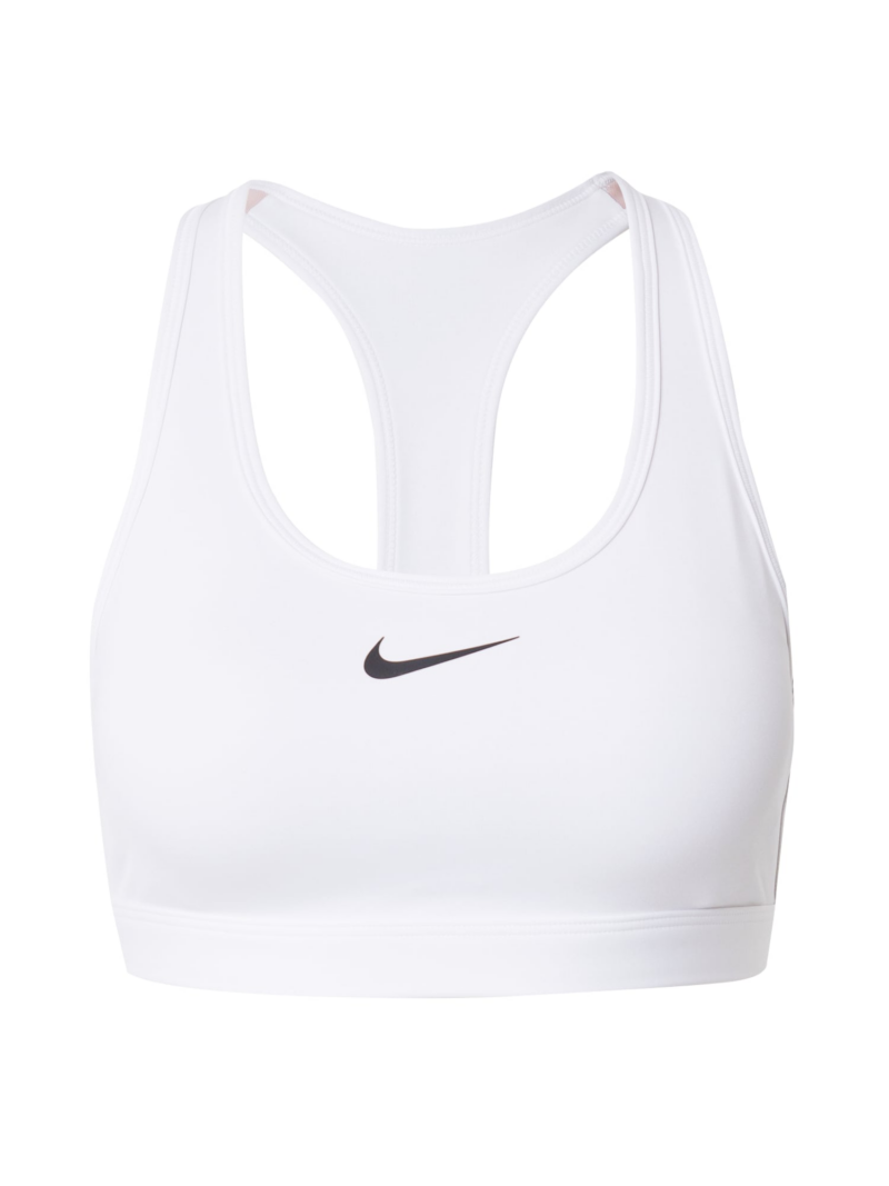 NIKE Sutien sport 'Swoosh'  negru / alb natural