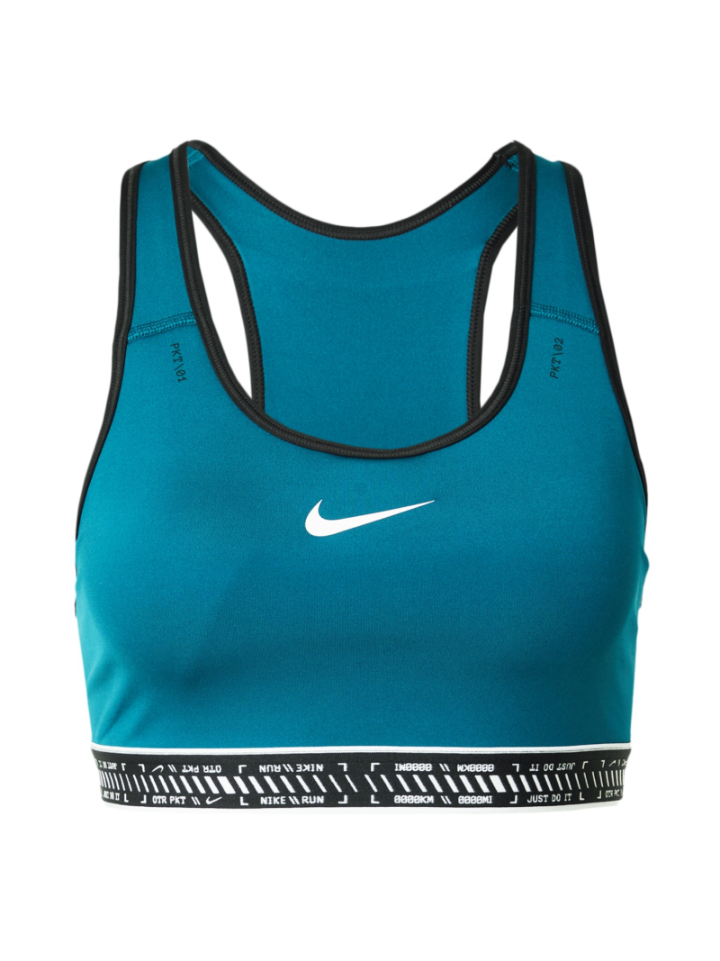 NIKE Sutien sport  verde petrol / negru / alb