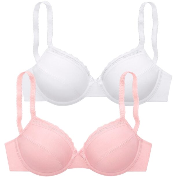 NUANCE Sutien  roz pastel / alb