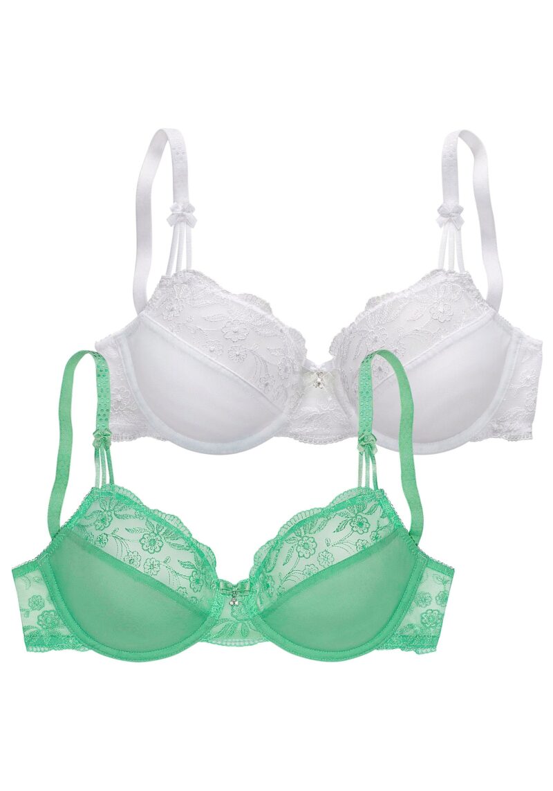 NUANCE Sutien  verde / alb