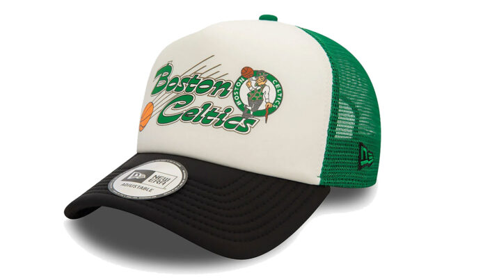 New Era Boston Celtics NBA Graphic Green 9FORTY E-Frame Adjustable Trucker Cap