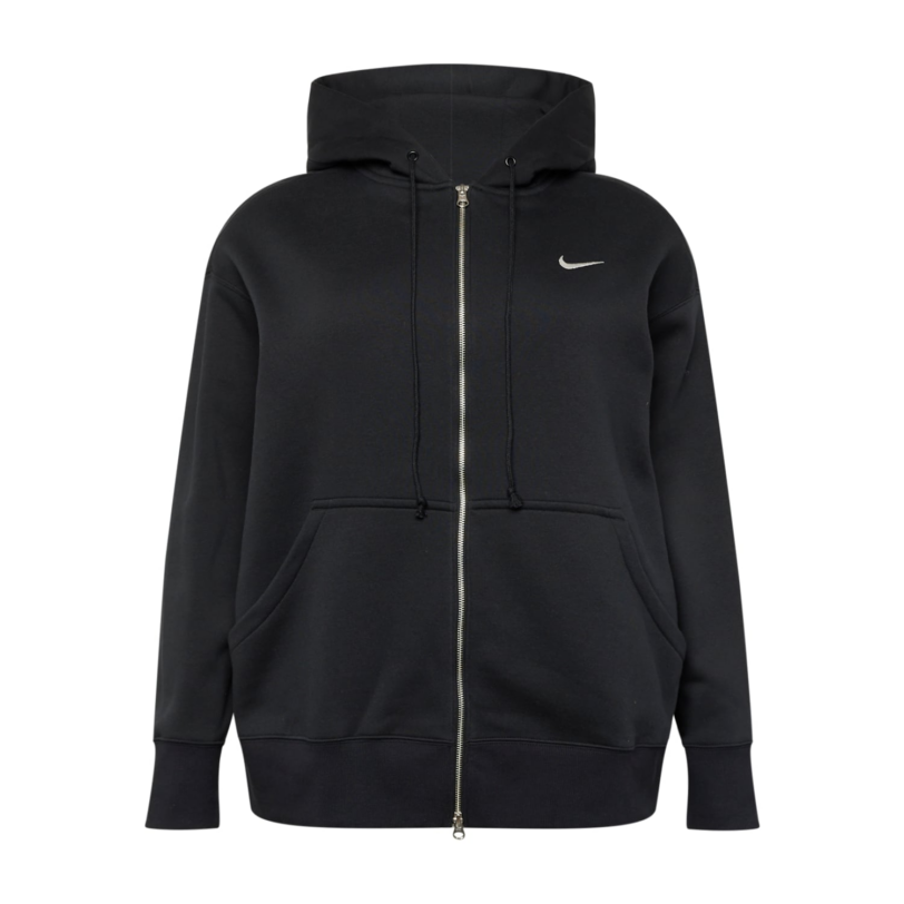 Nike Sportswear Bluză cu fermoar sport  negru / alb