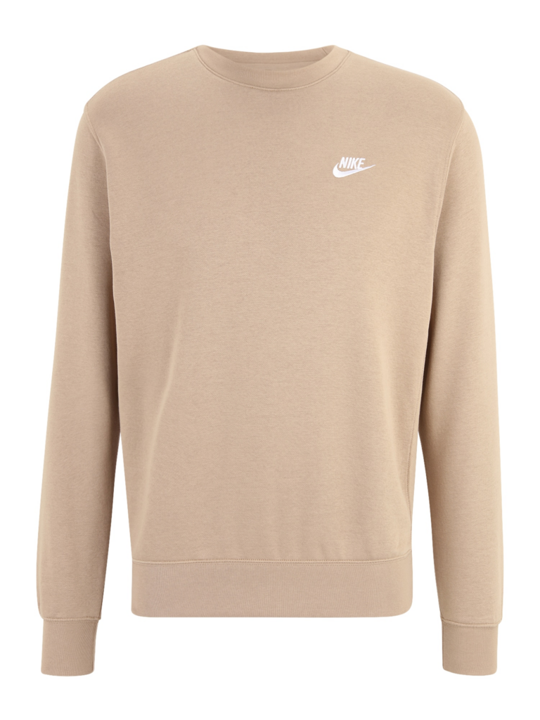 Nike Sportswear Bluză de molton 'CLUB Fleece'  kaki / alb