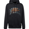 Nike Sportswear Bluză de molton 'CLUB'  gri / portocaliu / negru