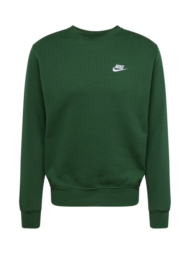 Nike Sportswear Bluză de molton 'Club Fleece'  verde / alb