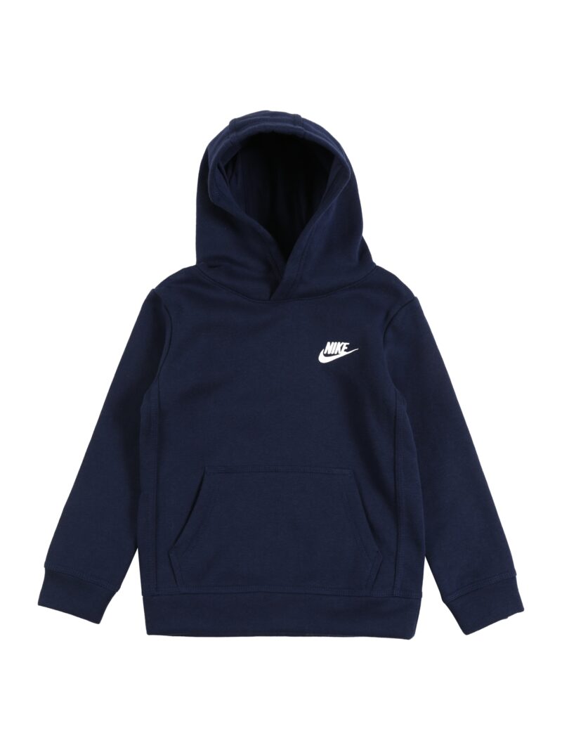 Nike Sportswear Bluză de molton 'Club'  albastru marin / alb