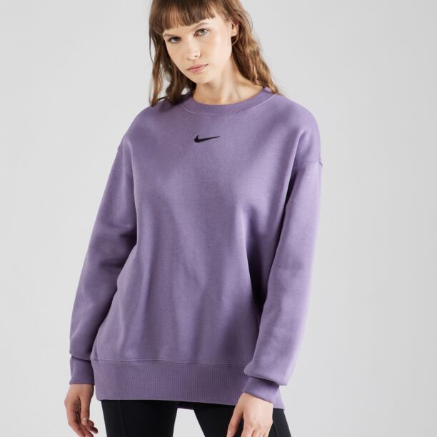 Nike Sportswear Bluză de molton 'PHOENIX FLEECE'  albastru violet / negru