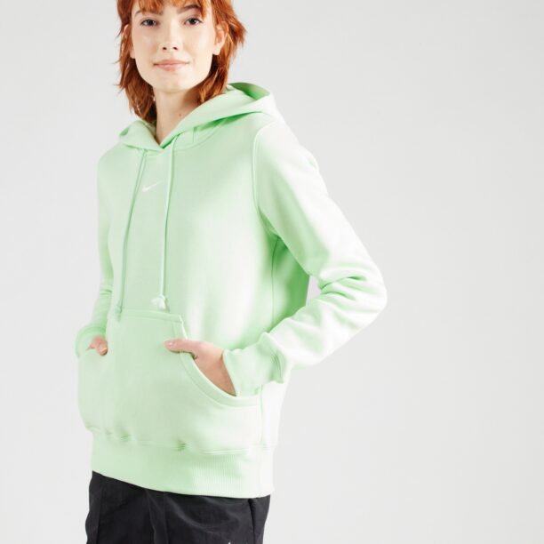 Nike Sportswear Bluză de molton 'Phoenix Fleece'  verde deschis / alb