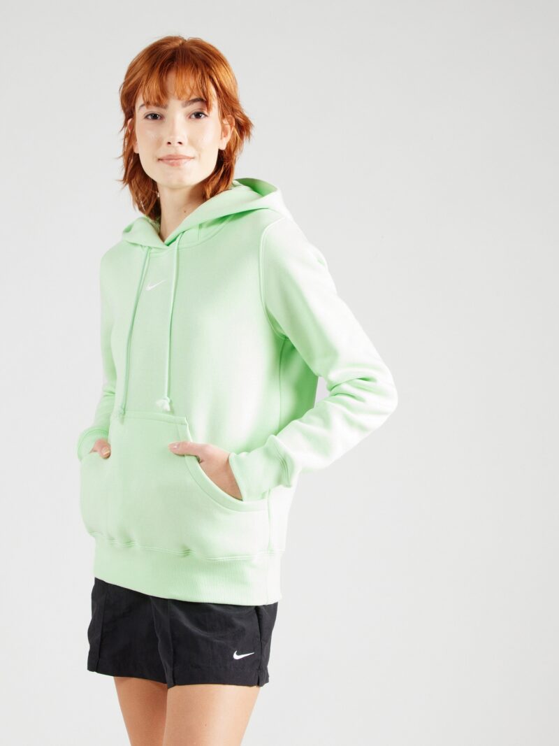 Nike Sportswear Bluză de molton 'Phoenix Fleece'  verde deschis / alb