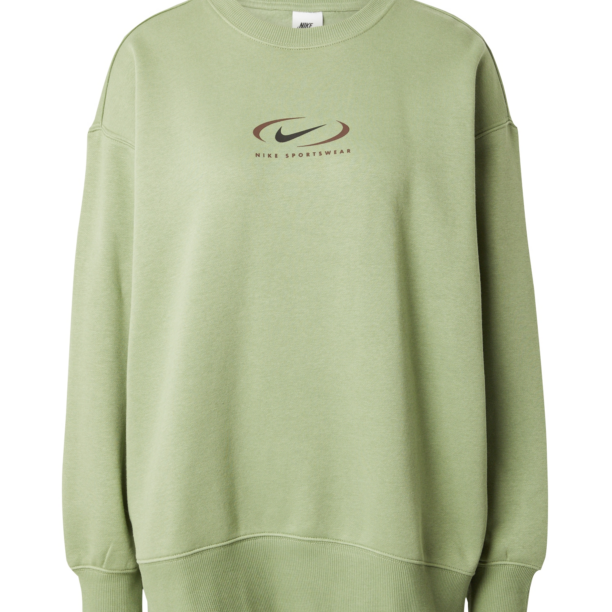 Nike Sportswear Bluză de molton 'Swoosh'  verde / negru