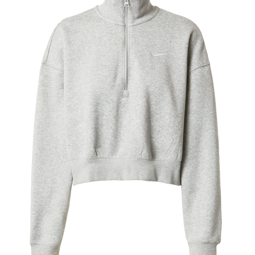 Nike Sportswear Bluză de molton  gri / alb
