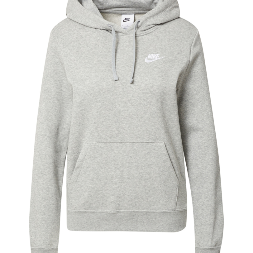Nike Sportswear Bluză de molton  gri / alb