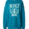 Nike Sportswear Bluză de molton  verde petrol / alb