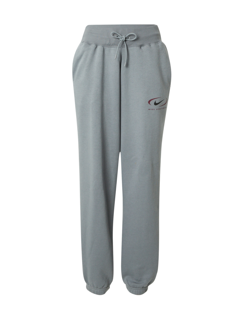 Nike Sportswear Pantaloni 'PHOENIX FLEECE'  gri fumuriu / roșu vin / negru