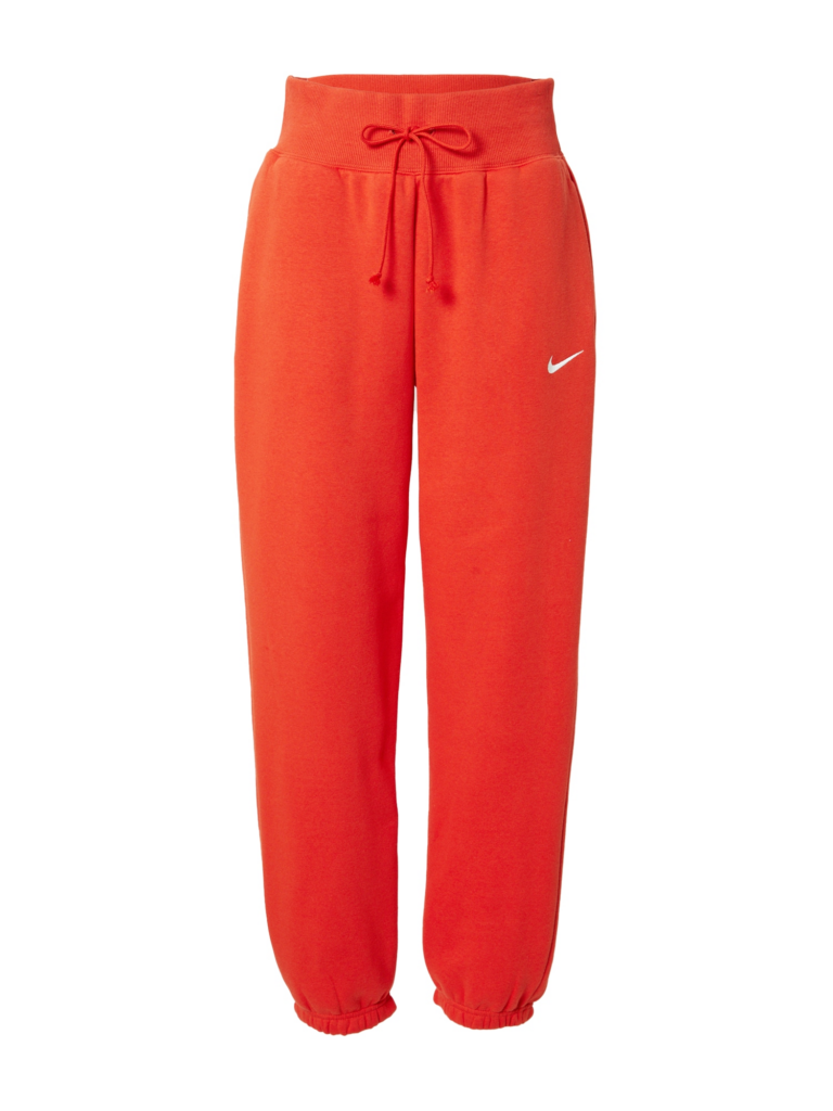 Nike Sportswear Pantaloni 'Phoenix Fleece'  roșu intens / alb