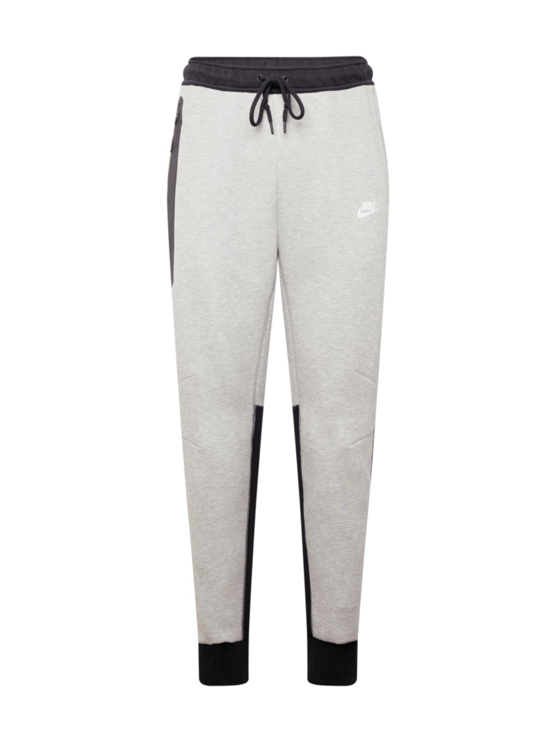 Nike Sportswear Pantaloni 'TECH FLEECE'  gri amestecat / negru / alb