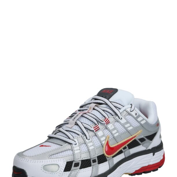 Nike Sportswear Sneaker low 'P-6000'  roșu / negru / argintiu / alb