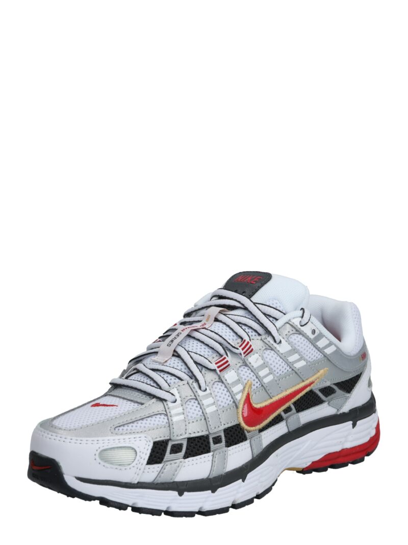 Nike Sportswear Sneaker low 'P-6000'  roșu / negru / argintiu / alb