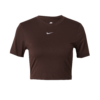 Nike Sportswear Tricou 'Essential'  maro închis / alb