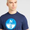 North Sails Tricou  bleumarin / albastru neon / alb