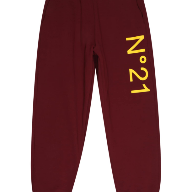 N°21 Pantaloni  galben / roșu burgundy