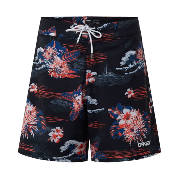 OAKLEY Pantaloni scurți apă 'TROPICAL BLOOM 18'  albastru închis / portocaliu / negru / alb