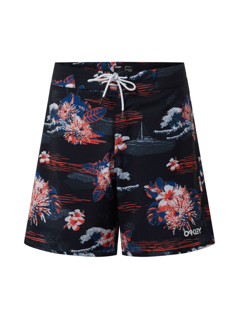 OAKLEY Pantaloni scurți apă 'TROPICAL BLOOM 18'  albastru închis / portocaliu / negru / alb