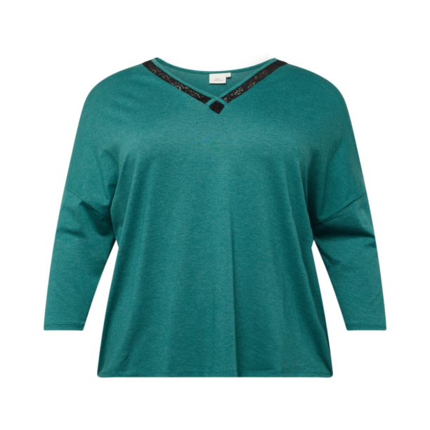 ONLY Carmakoma Tricou 'Nika'  verde smarald / negru