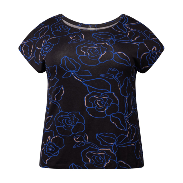 ONLY Carmakoma Tricou  bej / indigo / negru