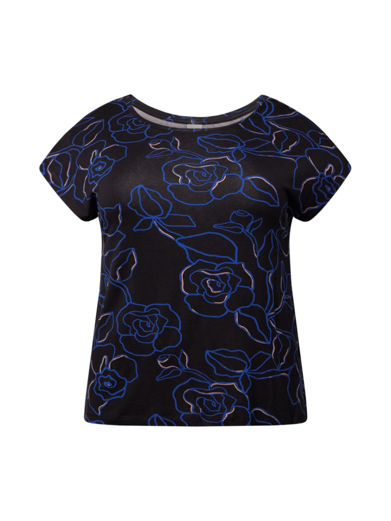 ONLY Carmakoma Tricou  bej / indigo / negru