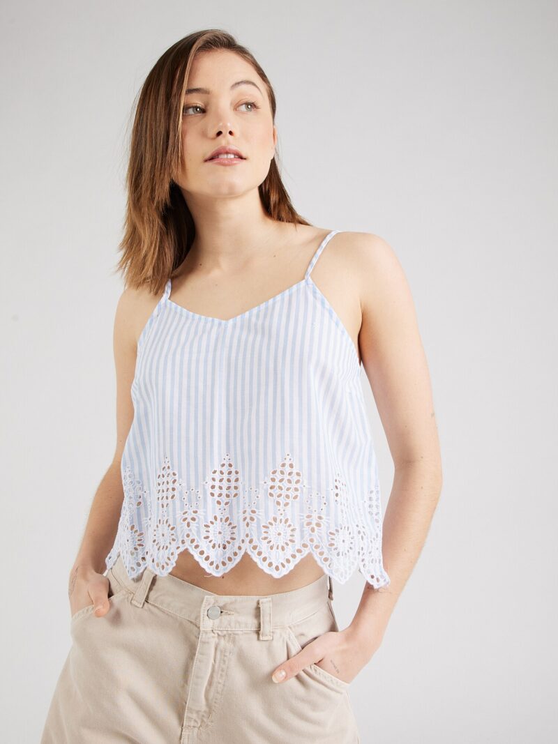 ONLY Top 'BONDI'  albastru deschis / alb