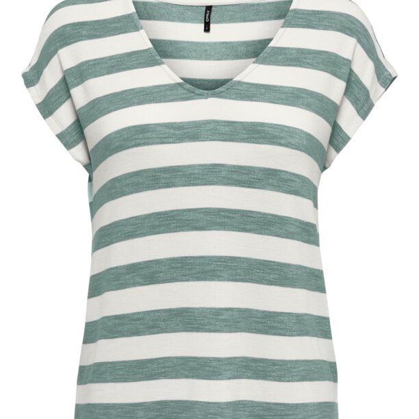 ONLY Tricou  verde amestecat / alb