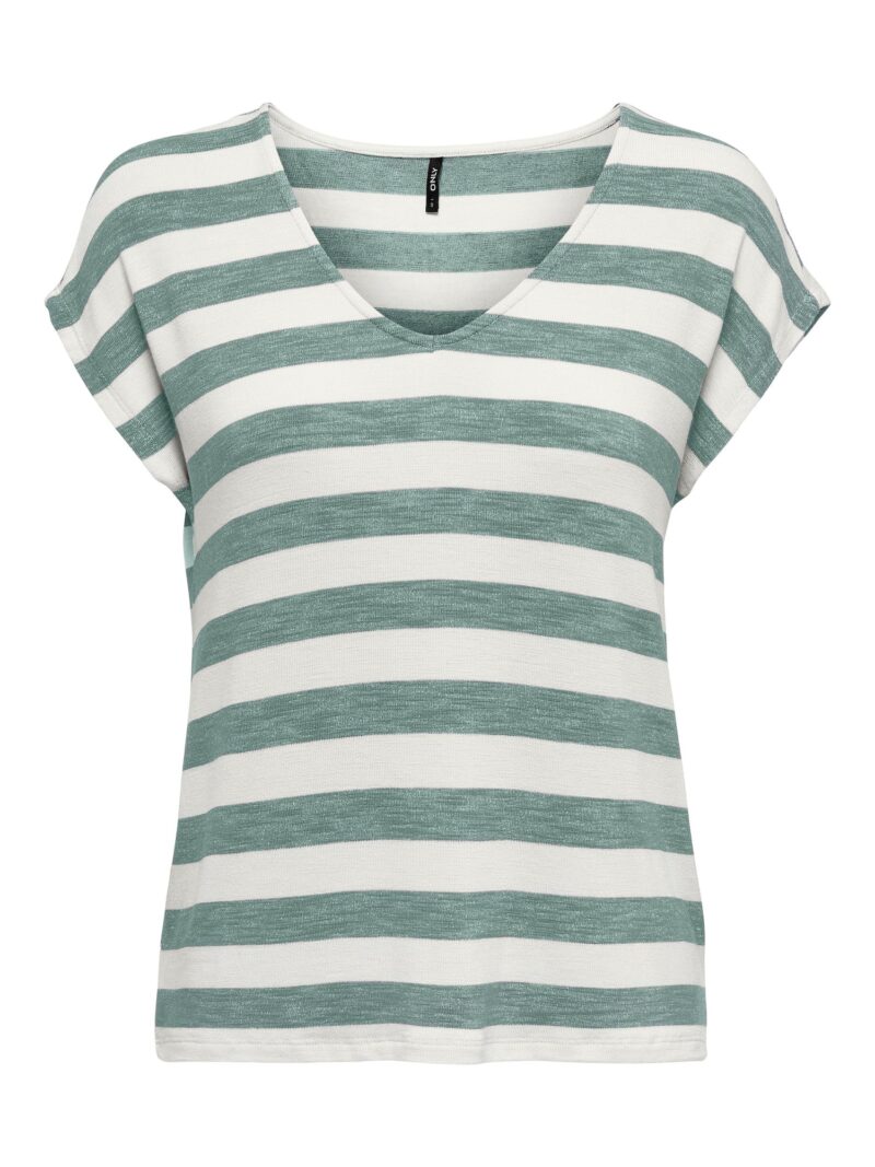 ONLY Tricou  verde amestecat / alb