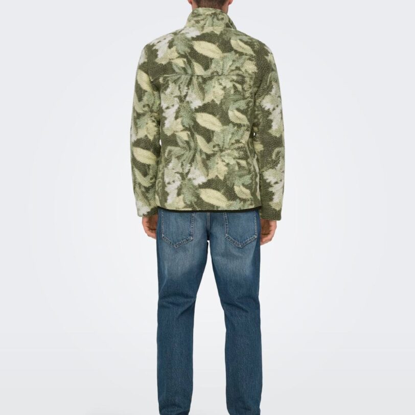 Only & Sons Jachetă  fleece 'Emilio'  galben pastel / gri deschis / oliv / negru preţ