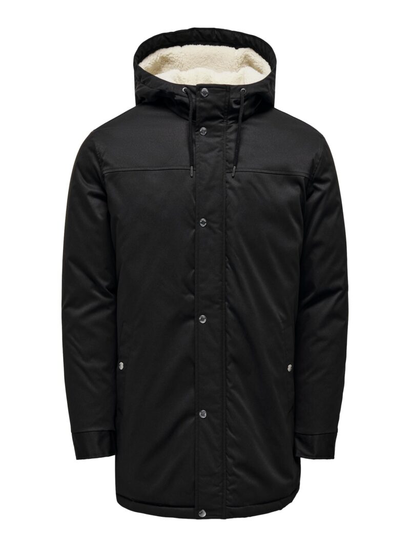 Only & Sons Parka de iarnă 'Alexander'  negru / alb murdar