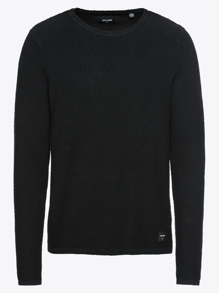 Only & Sons Pulover 'onsDAN 7 STRUCTURE CREW NECK NOOS'  negru