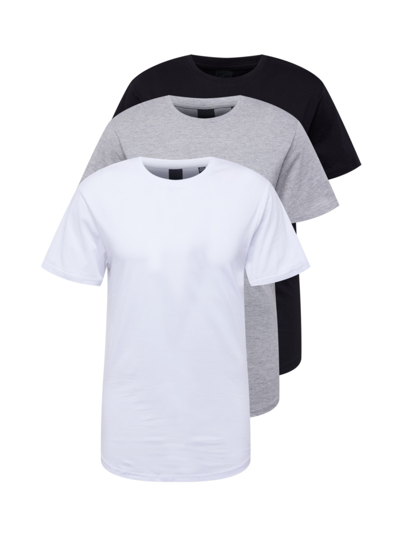 Only & Sons Tricou 'MATT'  gri amestecat / negru / alb